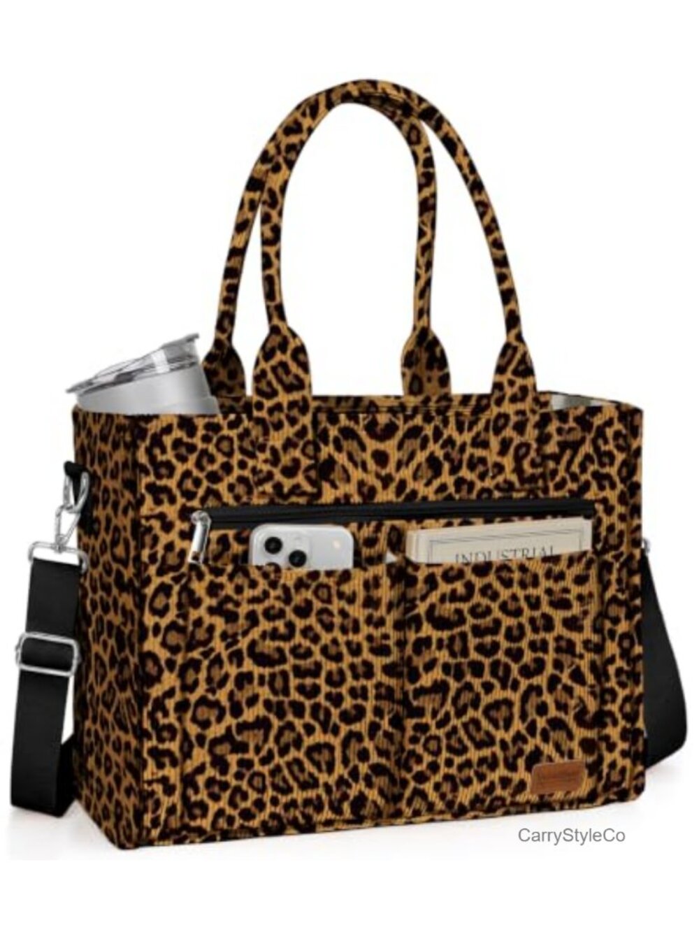 Corduroy Tote Bag Large Crossbody Laptop Bag Structured Work Travel